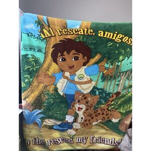 Vintage Nickelodeon Go Diego Go Blanket To‎ The Rescue Nick Jr 2006 50x52